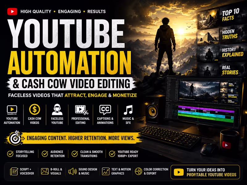 Cover image for YouTube Automation & Faceless Channel Content