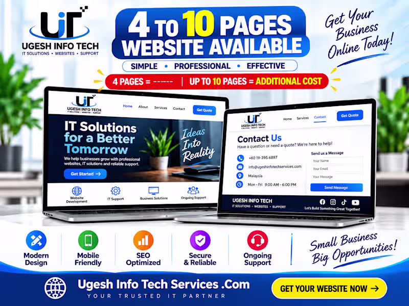 Cover image for Professional 4 to 10 Pages Website Design & Redesign.