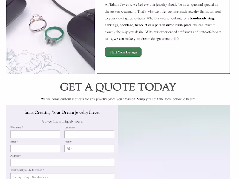 Cover image for Tahara Jewelry: eCommerce Platform Built From Zero