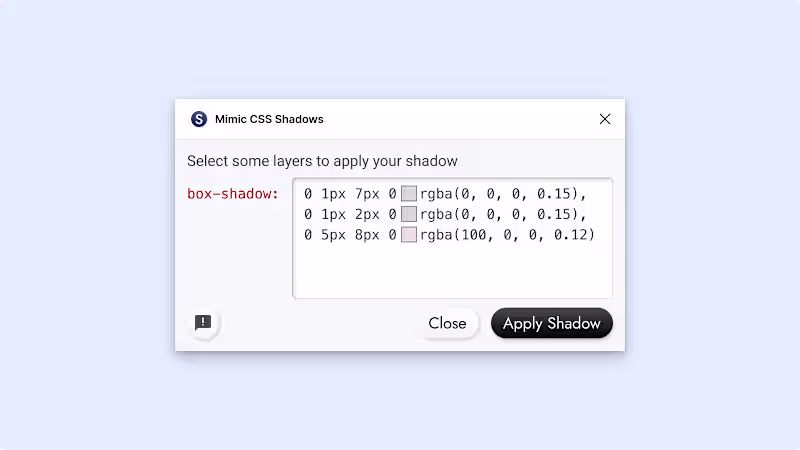 Cover image for Simple interface for my simple Figma plugin Mimic CSS Shadow...