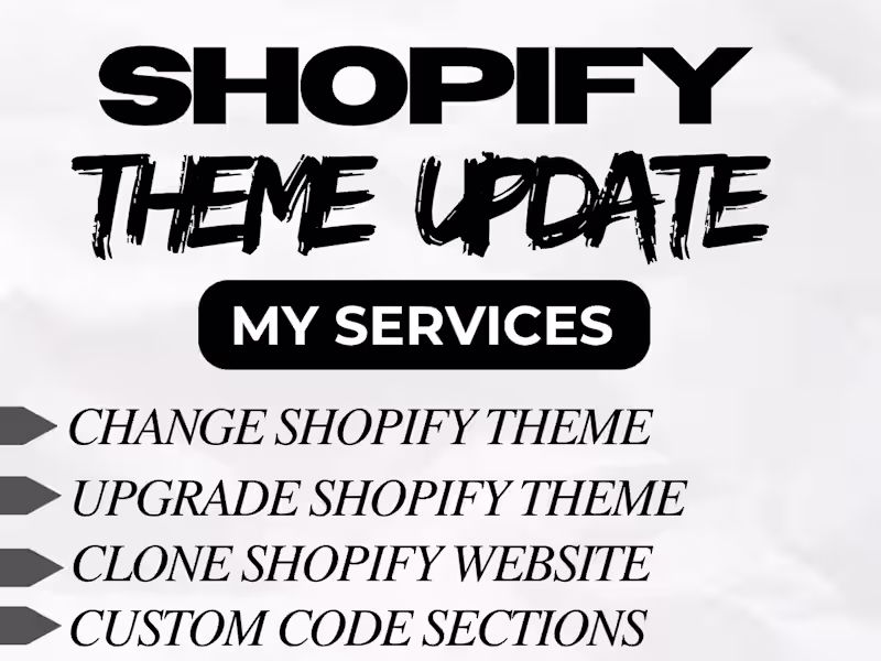 Cover image for I will Update, Upgrade or Change your Shopify website theme