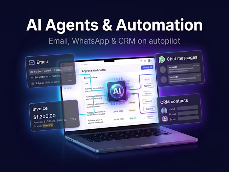 Cover image for AI Agents & Business Automation (Email, WhatsApp, CRM)