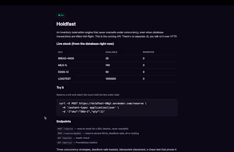Cover image for Holdfast: an inventory engine that