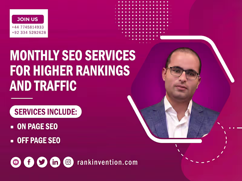 Cover image for Monthly SEO Services for Higher Rankings & Traffic!