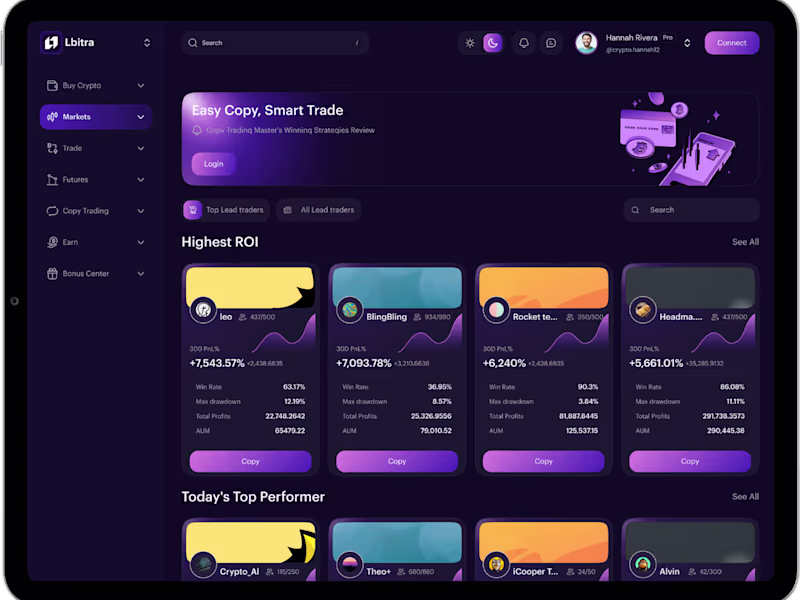 Cover image for Crypto Dashboard UI Design |