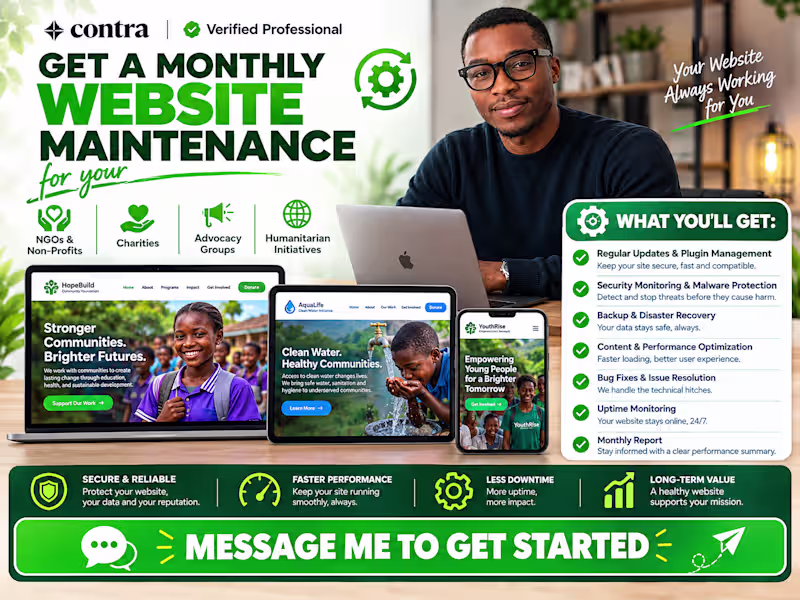Cover image for WEBSITE MAINTENANCE FOR NONPROFITS & CHARITIES ORG