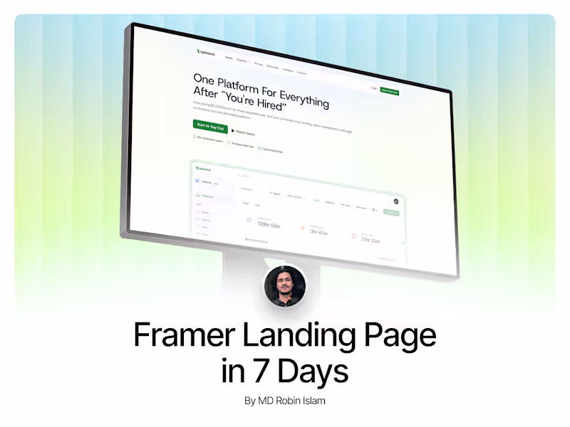 Cover image for Framer Landing Page in 7 Days