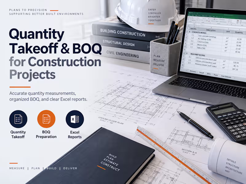 Cover image for Quantity Takeoff & BOQ for Construction Projects