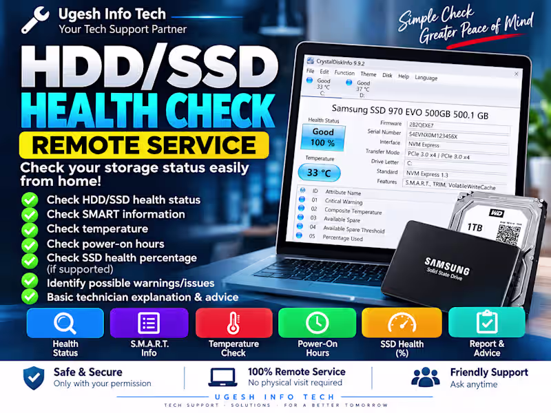 Cover image for Remote HDD/SSD Health Check | Storage Status-Fully Online