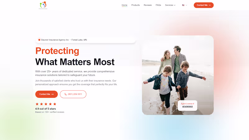 Cover image for Insurance agency website with quote
