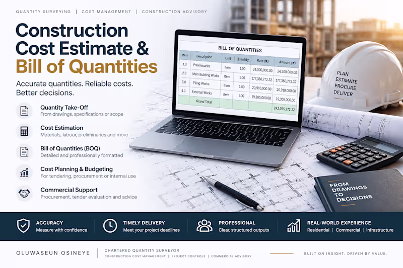 Cover image for Construction Cost Estimate & Bill of Quantities