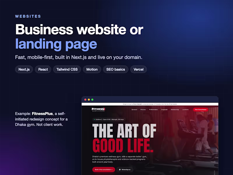 Cover image for Business Website or Landing Page in Next.js