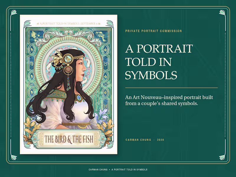 Cover image for A Portrait Told in Symbols — Art Nouveau Commission
