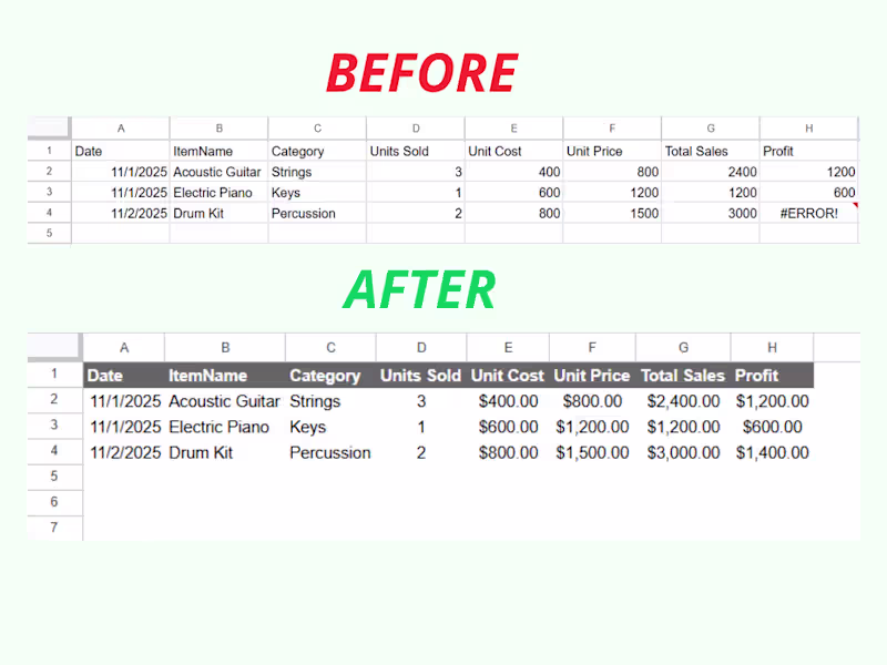 Cover image for Google Sheets Troubleshooting, Error Fixing & Consulting