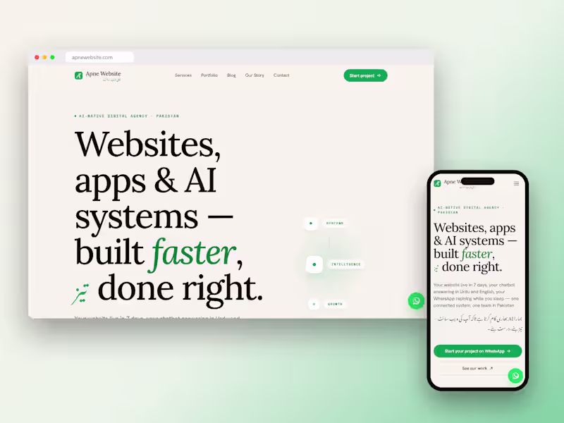 Cover image for Apne Website — AI-Native Bilingual Agency Site