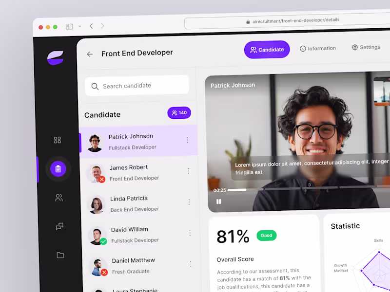 Cover image for Recrut - AI Recruitment Dashboard