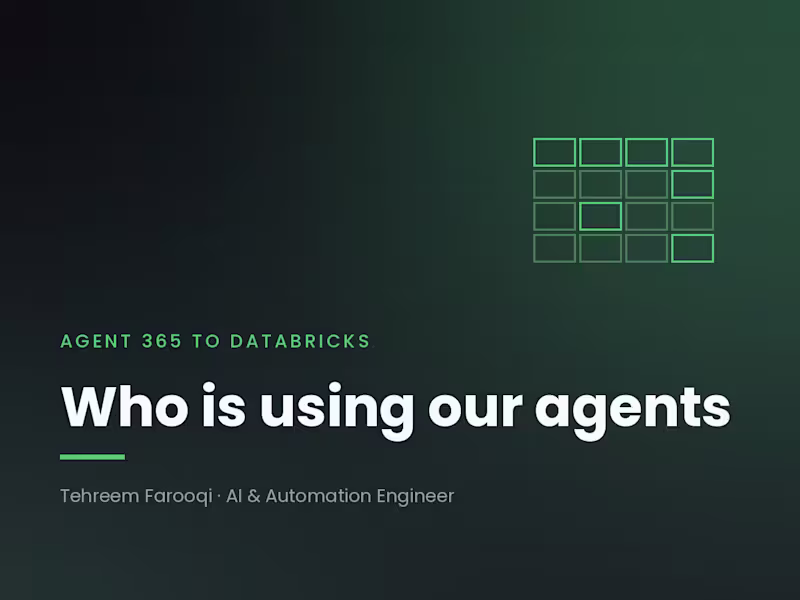 Cover image for Agent 365 to Databricks: Who Is Actually Using Our Agents