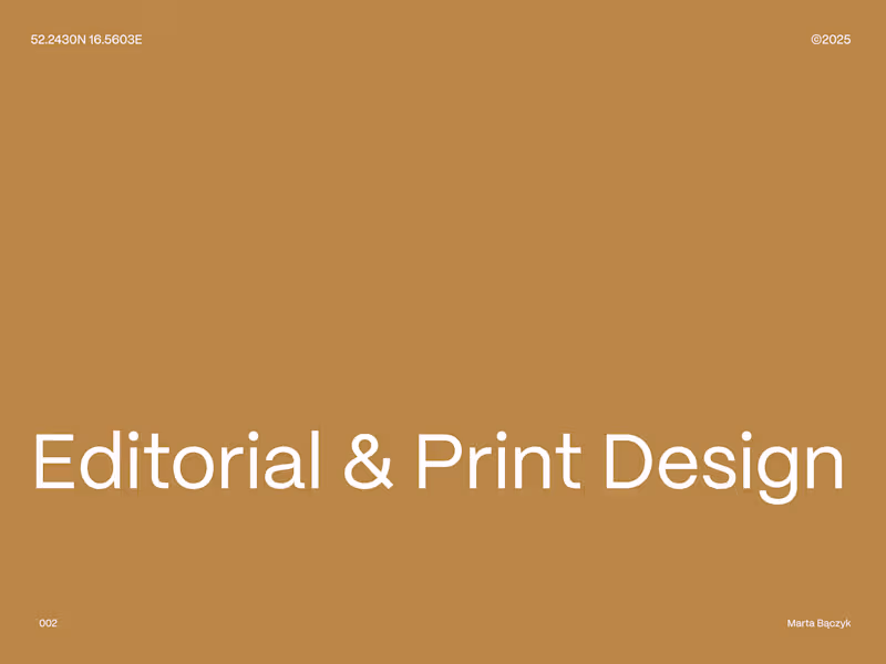 Cover image for Editorial & Print Design
