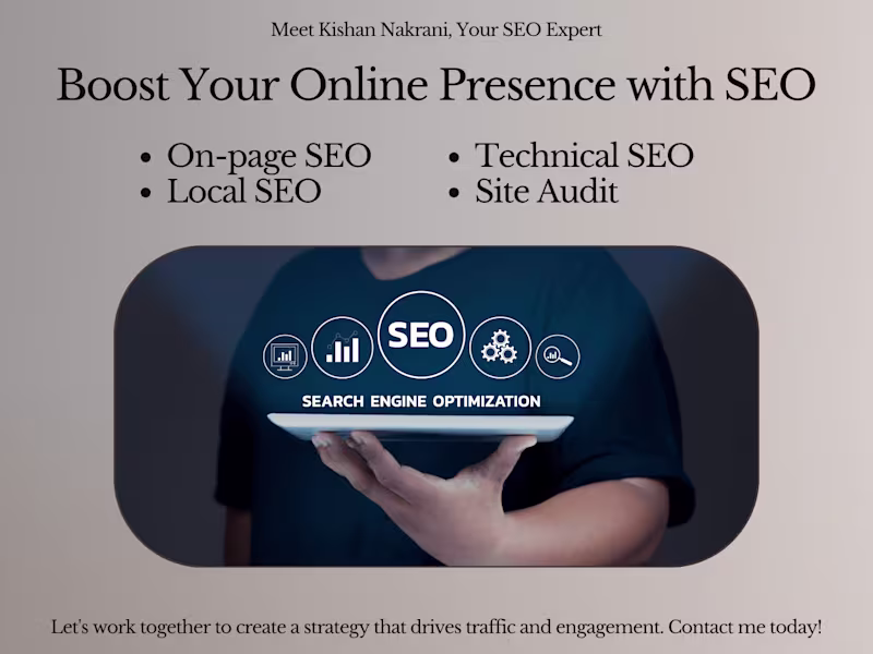 Cover image for SEO: Site Audit, On-page SEO, Technical SEO, Local SEO, 