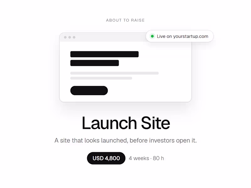 Cover image for Launch Site: a startup site that looks launched