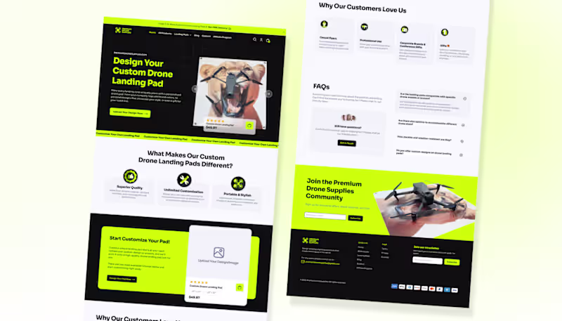 Cover image for Shopify Landing Page Design for Drone Accessories Store