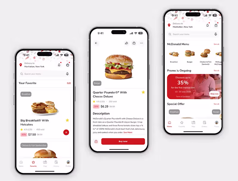 Cover image for Custom Food Delivery Mobile App UI/UX Design