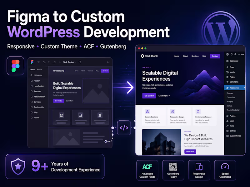Cover image for Figma to Custom WordPress Development