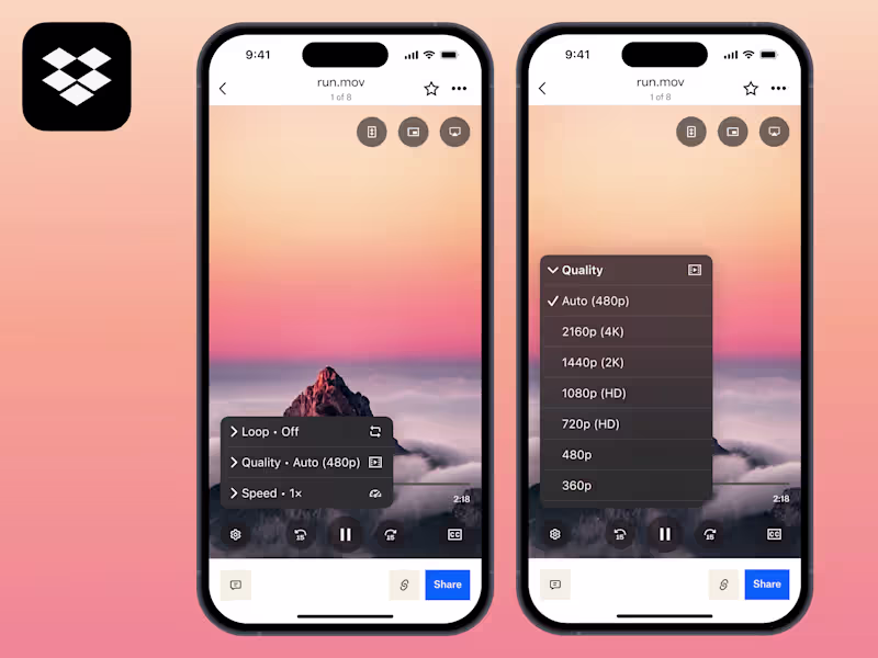 Cover image for Dropbox Mobile App: Video Controls