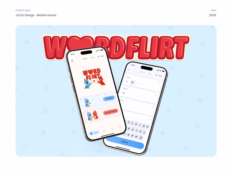 Cover image for Word Flirt | Mobile Game UI/UX Design