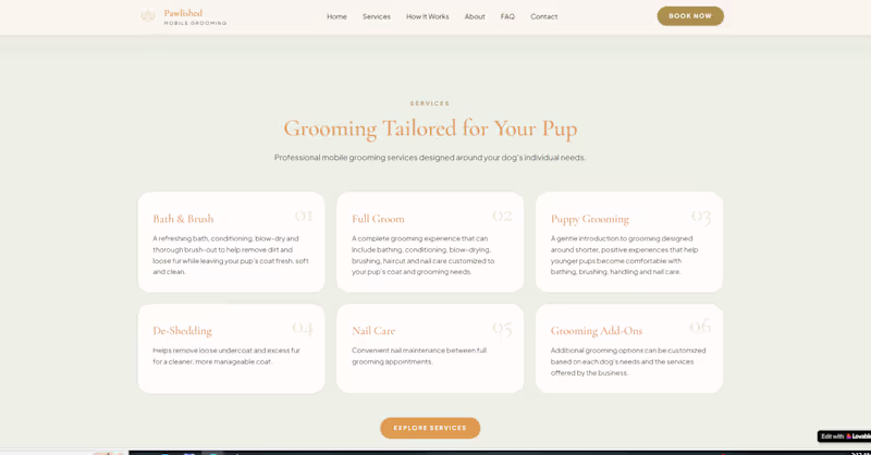 Cover image for Pawlished Mobile Grooming — Website