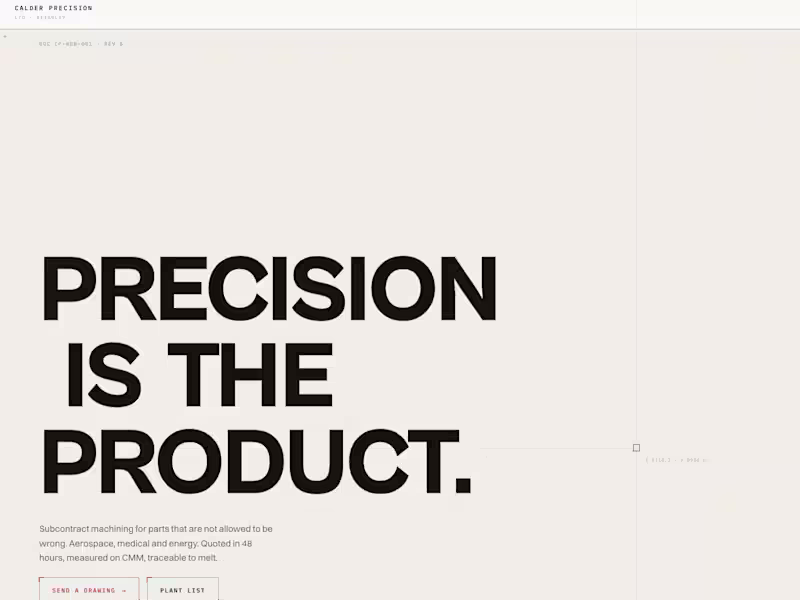 Cover image for Calder - A Precision Manufacturer 