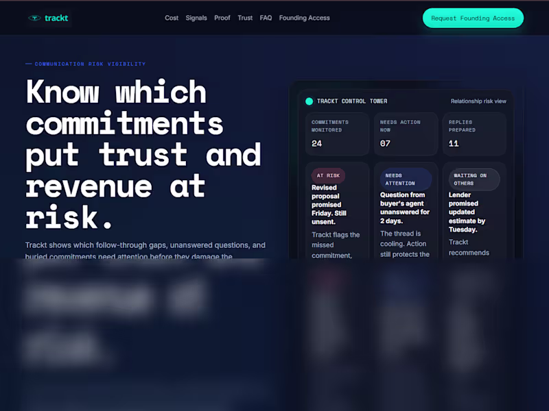 Cover image for Trackt — AI-Powered Follow-Through System