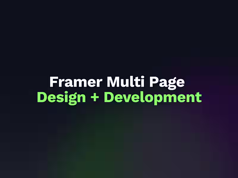 Cover image for Framer Landing Page Design and Development