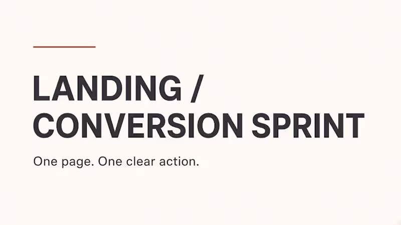 Cover image for Conversion-Focused Landing Page Sprint