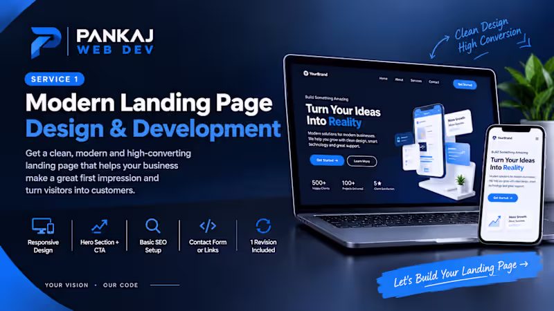 Cover image for Modern Landing Page Design & Development