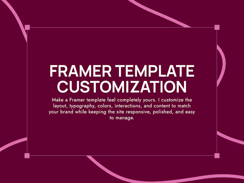Cover image for Framer Template Customizaton