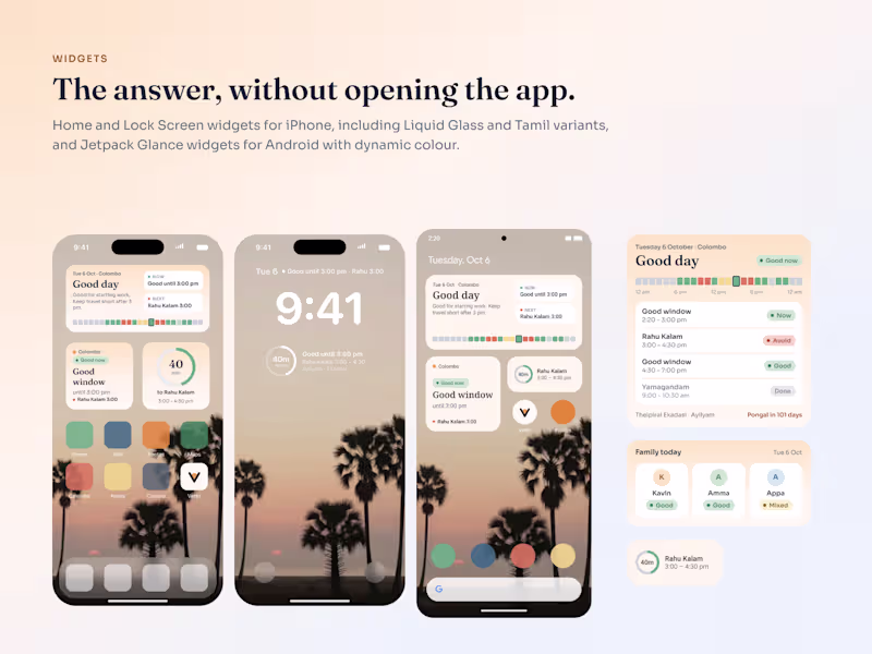 Cover image for Vettri: a Tamil panchangam app, widgets and website