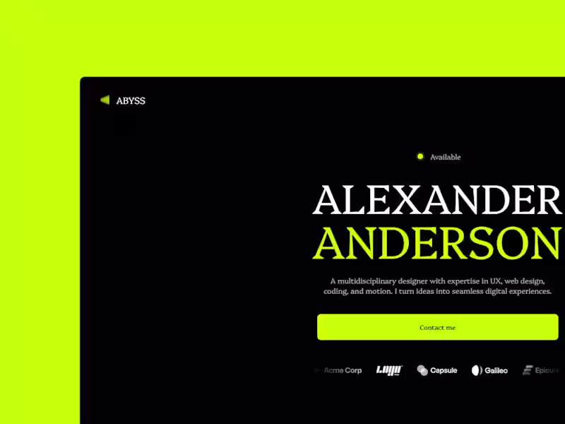 Cover image for Abyss - Portfolio Template