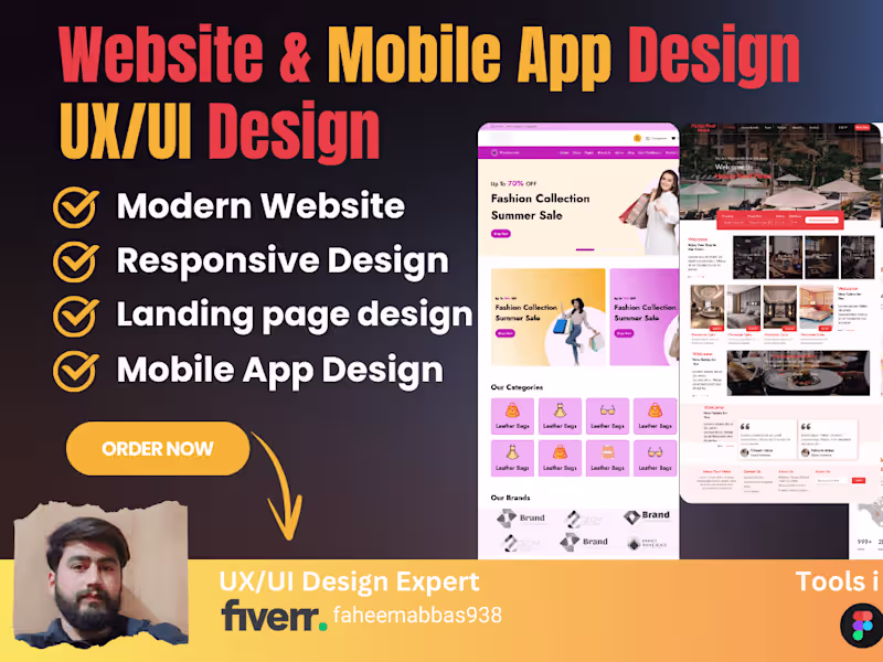 Cover image for design a unique mobile app UI UX design and website UI UX design