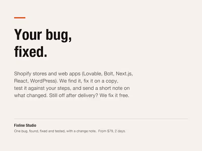 Cover image for Your Shopify or web app bug, fixed