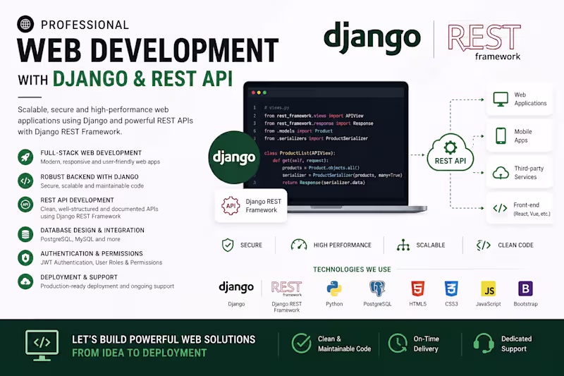 Cover image for Python Django development 
