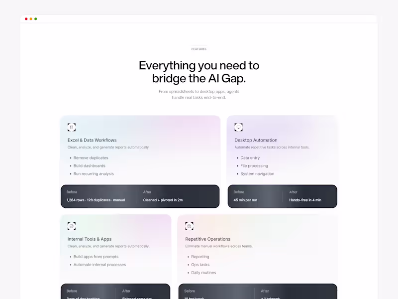 Cover image for Feature list for Agent AI