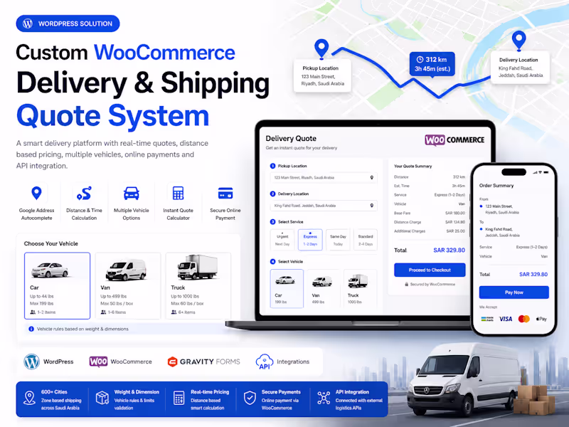 Cover image for Custom WooCommerce Delivery & Shipping Quote System