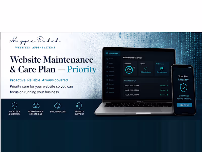 Cover image for Website Maintenance & Care Plan — Priority