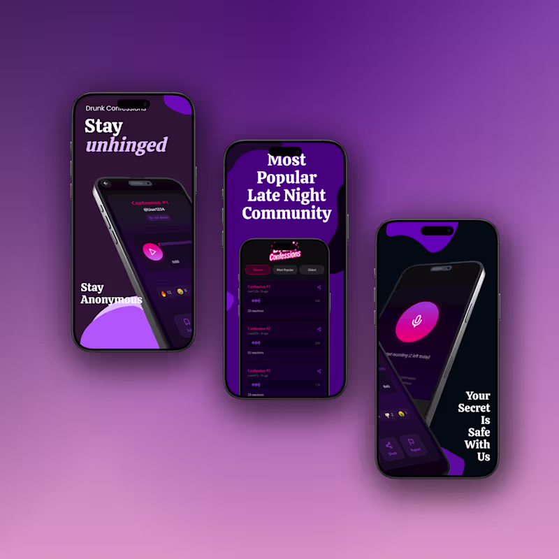 Cover image for Drunk Confession – Anonymous Story Sharing Mobile App