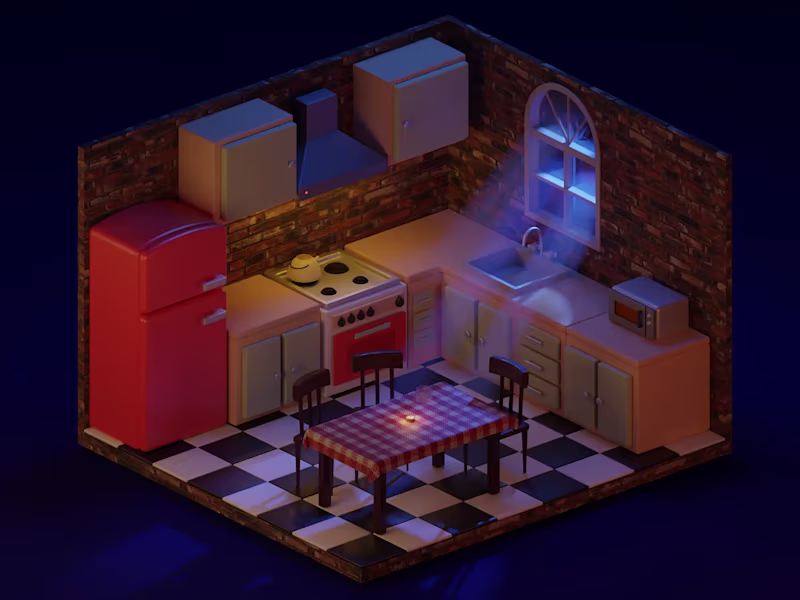 Cover image for Kitchen at night