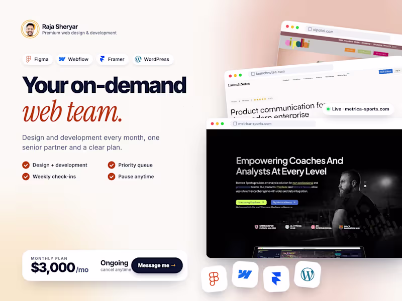 Cover image for Monthly Design & Development Partner (Retainer)
