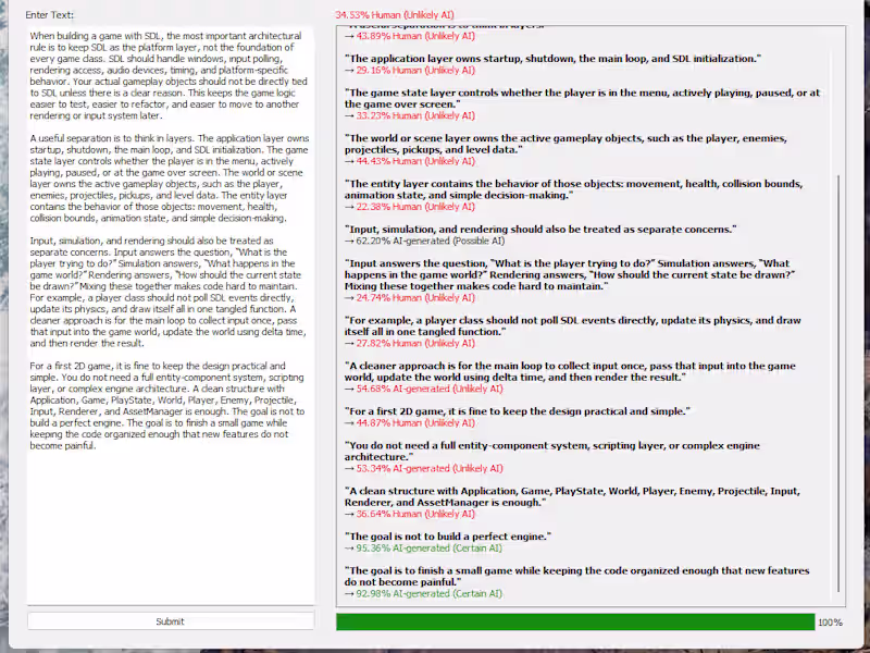 Cover image for Project: AI Text Detector The AI Text Detector is a Python-b...