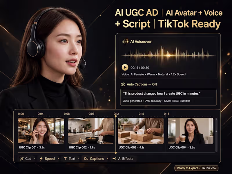 Cover image for I will create AI UGC ads for TikTok, Reels & YouTube Shorts