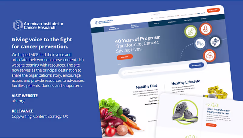 Cover image for American Institute for Cancer Research